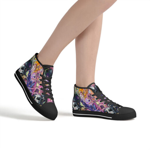 Abstract Fluid Marble Ink High-Top Shoes - Image 7