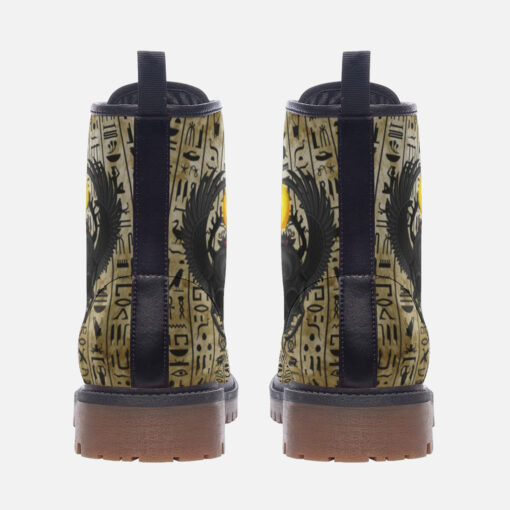 Egypt Winged Beetle Skull Trendy Leather Boots - Image 4