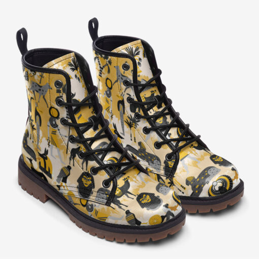 Egypt Symbols Trendy Leather Boots - Image 2