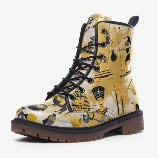 Egypt Symbols Trendy Leather Boots - Image 3