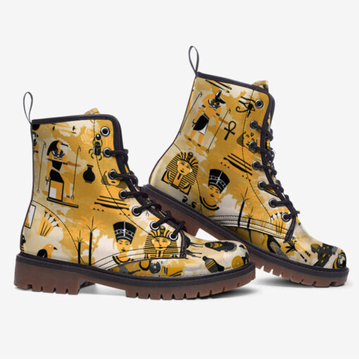 Egypt Symbols Trendy Leather Boots