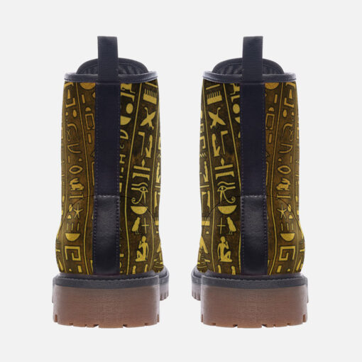 Egyptian Hieroglyphs Trendy Leather Boots - Image 4