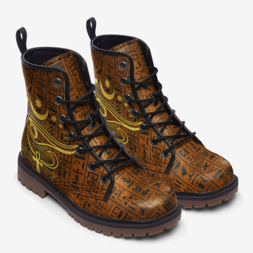 Esoteric Mystic Occult Horus Eye Trendy Leather Boots - Image 2