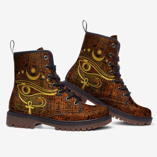 Esoteric Mystic Occult Horus Eye Trendy Leather Boots