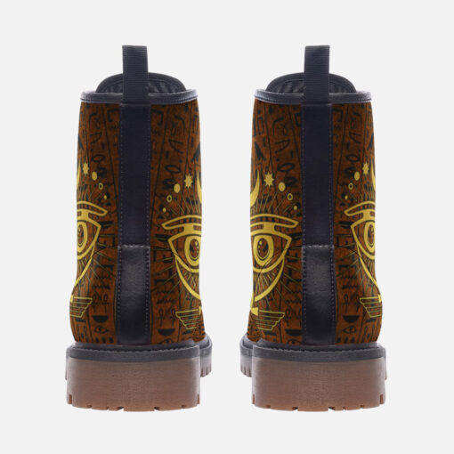 Esoteric Mystic Occult Horus Eye Trendy Leather Boots - Image 4