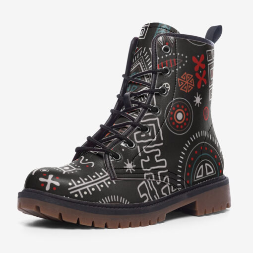 Abstract African Tribal Trendy Leather Boots - Image 3