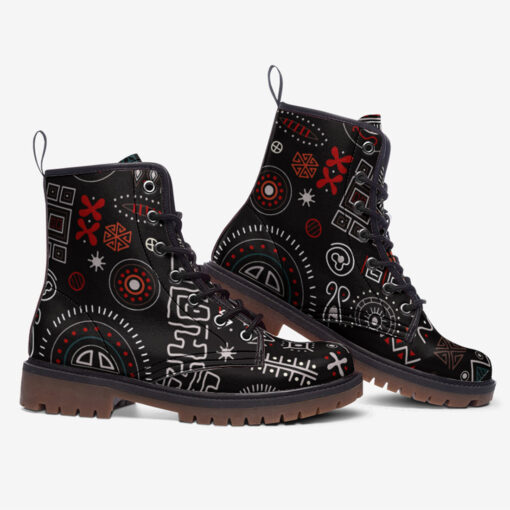 Abstract African Tribal Trendy Leather Boots