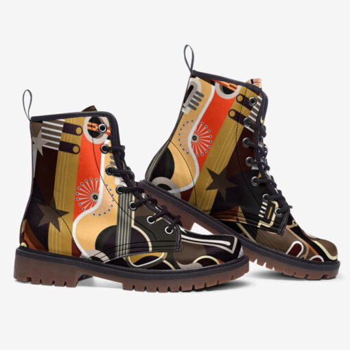 Abstract Music Art Trendy Leather Boots