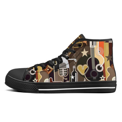 Abstract Music Art High-Top Shoes - Image 4