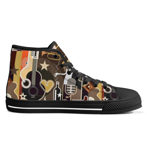 Abstract Music Art High-Top Shoes - Image 5