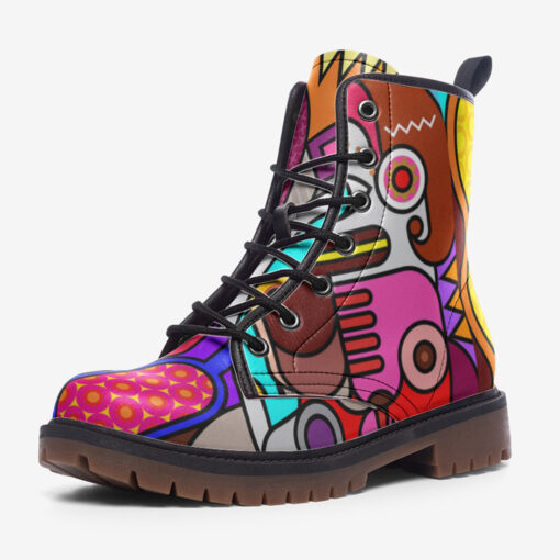 Stained Glass Art Trendy Leather Boots - Image 3