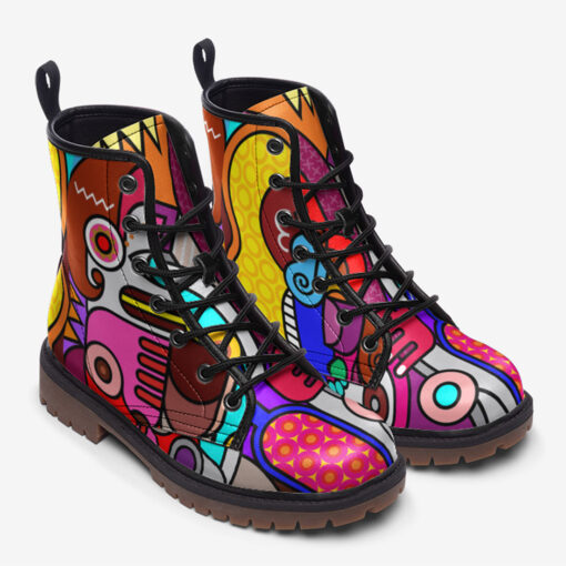 Stained Glass Art Trendy Leather Boots - Image 2