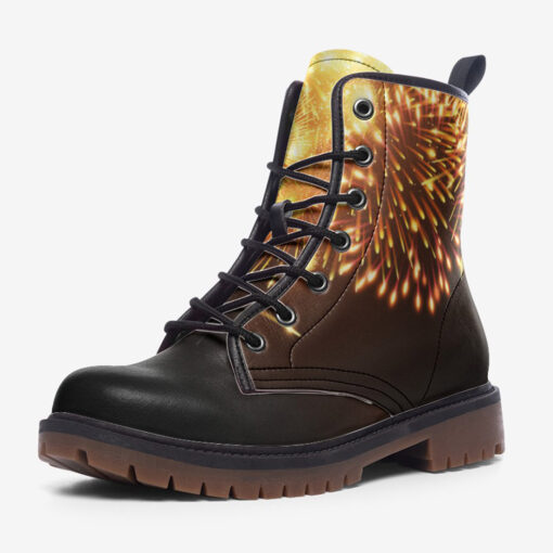 Golden Firework Trendy Leather Boots - Image 3