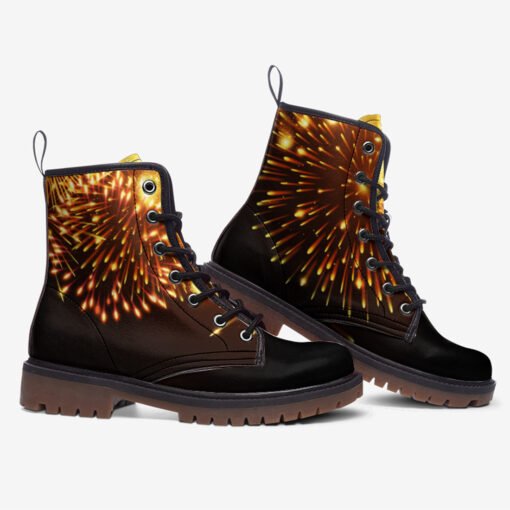 Golden Firework Trendy Leather Boots