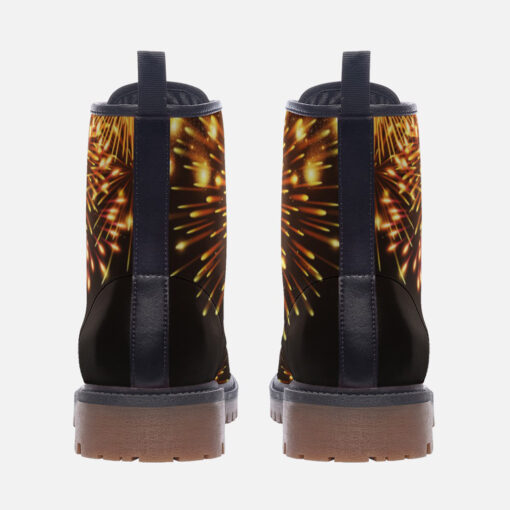 Golden Firework Trendy Leather Boots - Image 4