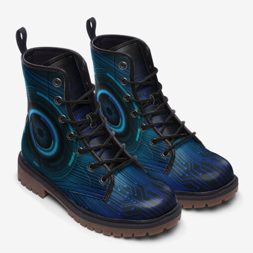 Modern Cyber Hi-Tech Trendy Leather Boots - Image 2