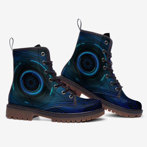 Modern Cyber Hi-Tech Trendy Leather Boots