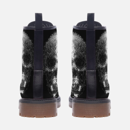 Skull Polygons Trendy Leather Boots - Image 4