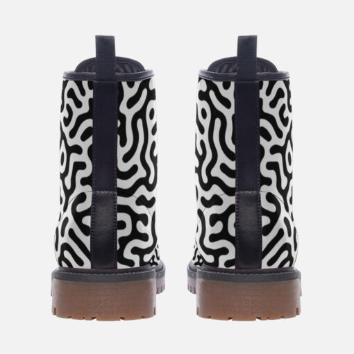 Monocrome Maze Trendy Leather Boots - Image 4