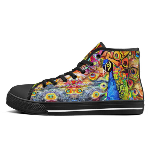 Artistic Impressionism Peacock High-Top Shoes - Image 4