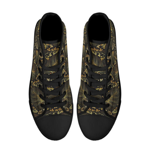 Floral Golden Garden High-Top Shoes - Image 3