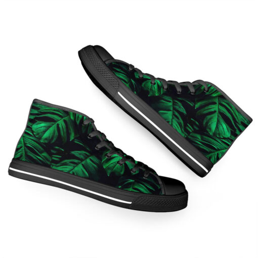 Green Tropical Leaves High-Top Shoes - Image 6