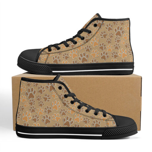 Cats Dogs Animal Paw Print High-Top Shoes