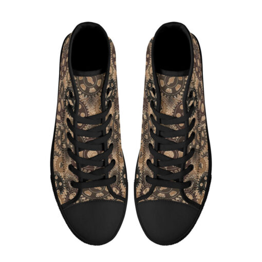 Gears Steampunk Camouflage High-Top Shoes - Image 3