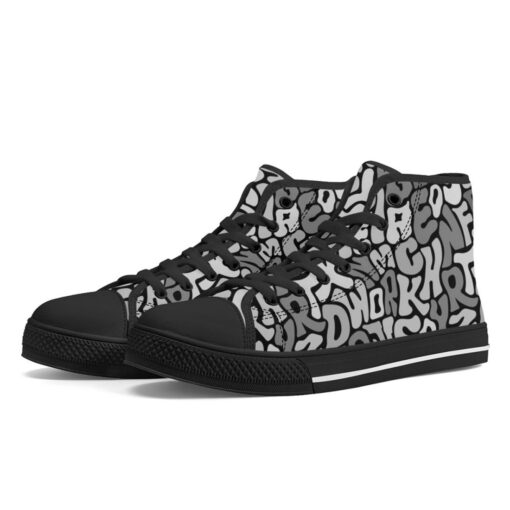 Gray Letters High-Top Shoes - Image 2