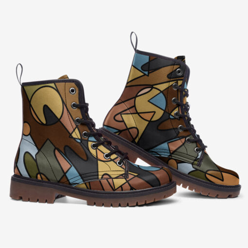 Triangles and Circles Art Trendy Leather Boots