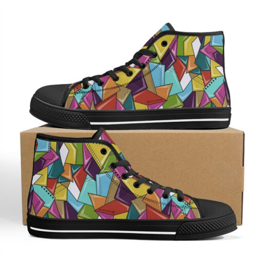 Colorful Mosaic Geometric High-Top Shoes