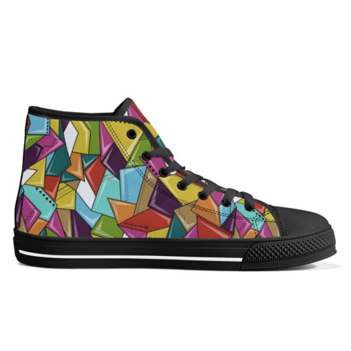 Colorful Mosaic Geometric High-Top Shoes - Image 5