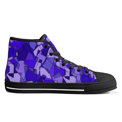 Mosaic Geometric Blue High-Top Shoes - Image 5