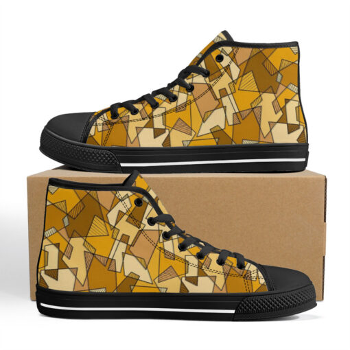 Mosaic Geometric Yellow High-Top Shoes