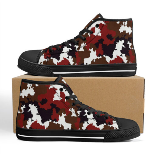 Red Brown Camouflage High-Top Shoes