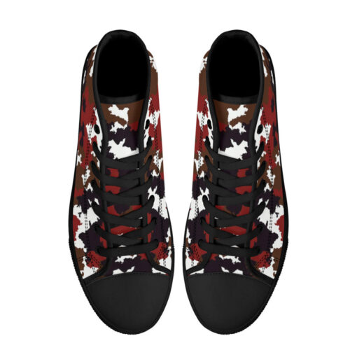 Red Brown Camouflage High-Top Shoes - Image 3