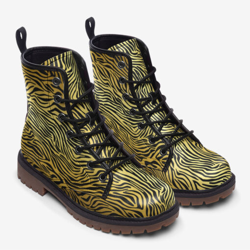 Golden Zebra Trendy Leather Boots - Image 2