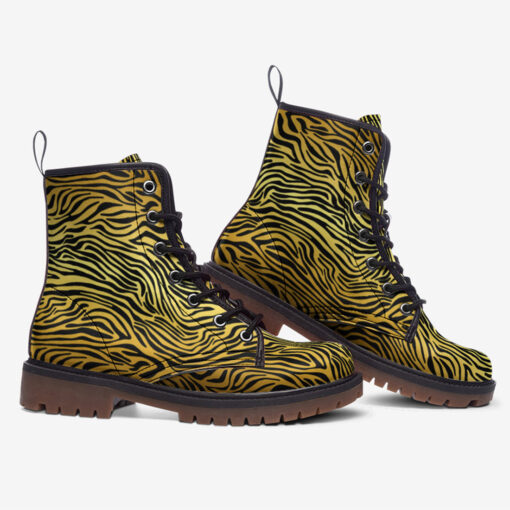 Golden Zebra Trendy Leather Boots