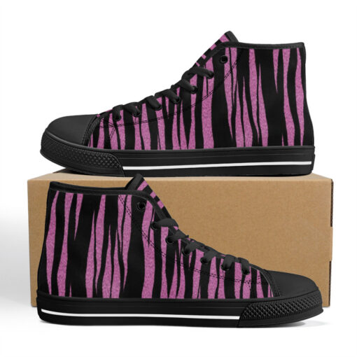 Purple Tiger Stripes High-Top Shoes