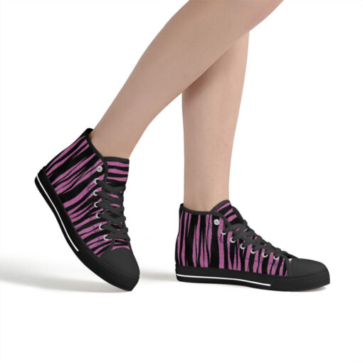 Purple Tiger Stripes High-Top Shoes - Image 7