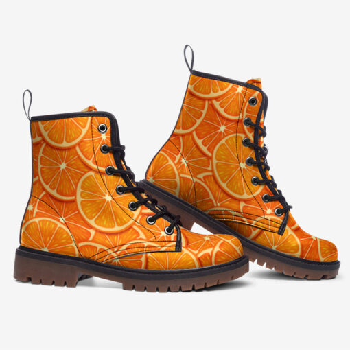 Orange Fruit Slice Trendy Leather Boots