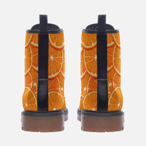 Orange Fruit Slice Trendy Leather Boots - Image 4