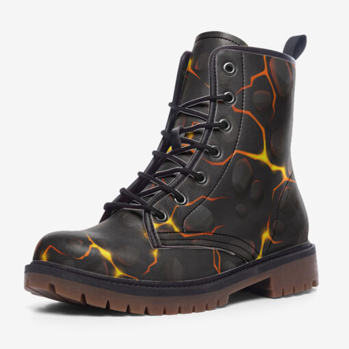 Liquid Hot Lava Cracks Trendy Leather Boots - Image 3