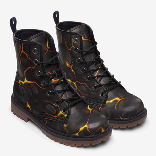 Liquid Hot Lava Cracks Trendy Leather Boots - Image 2