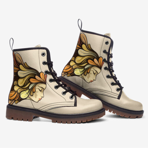 Multicolor Face Art Trendy Leather Boots