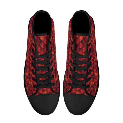 Red Dragon Reptile Scale High-Top Shoes - Image 3