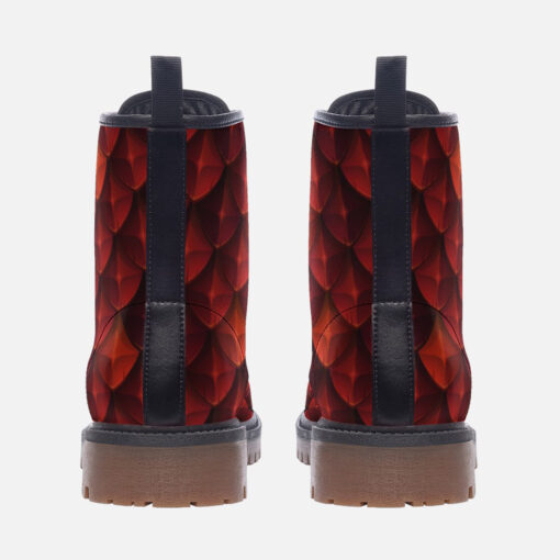 Red Dragon Reptile Scale Trendy Leather Boots - Image 4