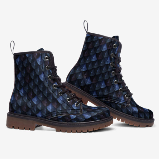 Blue Dragon Reptile Scale Trendy Leather Boots