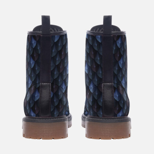 Blue Dragon Reptile Scale Trendy Leather Boots - Image 4