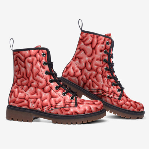 Brain Pattern Trendy Leather Boots